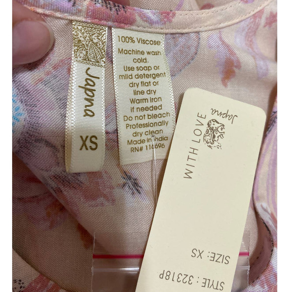 Japna Womens Pink Floral Patterned Flutter Sleeve Dress NEW XS - Picture 5 of 10